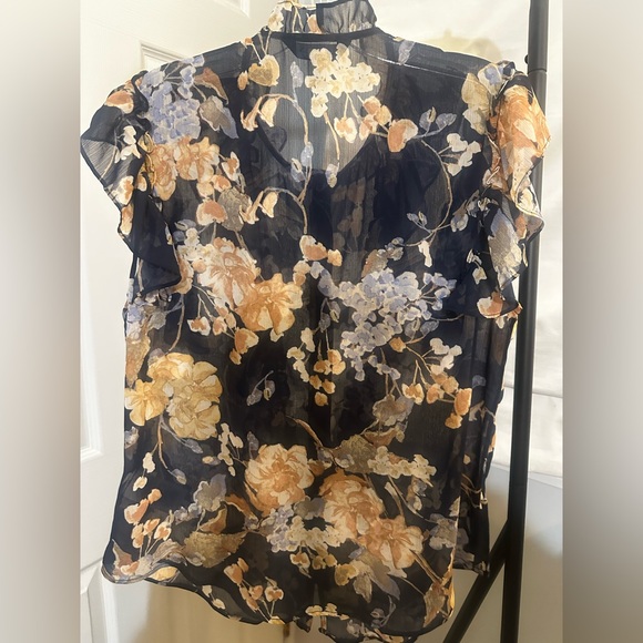 Ralph Lauren Black and Gold Floral Blouse - Picture 2 of 5